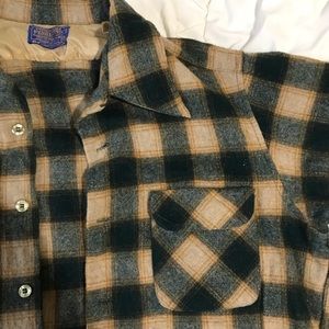 Vintage Pendleton Wool Plaid Button-up Shirt Size XL